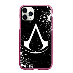 Чехол iPhone 11 Pro матовый White logo of assasin, цвет: 3D-малиновый