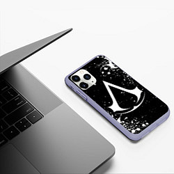 Чехол iPhone 11 Pro матовый White logo of assasin, цвет: 3D-светло-сиреневый — фото 2