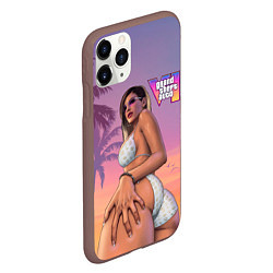 Чехол iPhone 11 Pro матовый Девушка в купальнике из Gta 6, цвет: 3D-коричневый — фото 2