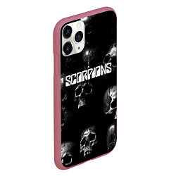 Чехол iPhone 11 Pro матовый Scorpions logo rock group, цвет: 3D-малиновый — фото 2