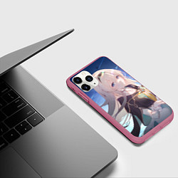 Чехол iPhone 11 Pro матовый Honkai Star Rail Firefly smile, цвет: 3D-малиновый — фото 2