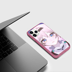 Чехол iPhone 11 Pro матовый Honkai Star Rail Firefly smile, цвет: 3D-малиновый — фото 2