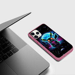 Чехол iPhone 11 Pro матовый Пикачу в космосе - ужас, цвет: 3D-малиновый — фото 2