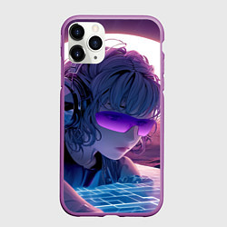 Чехол iPhone 11 Pro матовый Honkai Star Rail Silver Wolf, цвет: 3D-фиолетовый