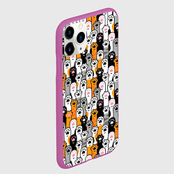 Чехол iPhone 11 Pro матовый Кошачьи лапы, цвет: 3D-фиолетовый — фото 2
