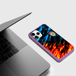 Чехол iPhone 11 Pro матовый СССР битва стихий, цвет: 3D-фиолетовый — фото 2