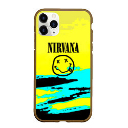 Чехол iPhone 11 Pro матовый Nirvana краски кислотные, цвет: 3D-коричневый