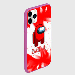 Чехол iPhone 11 Pro матовый Амонг ас красный огонь, цвет: 3D-фиолетовый — фото 2