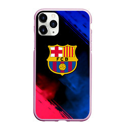 Чехол iPhone 11 Pro матовый Barcelona fc club gradient smoke, цвет: 3D-розовый
