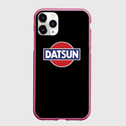 Чехол iPhone 11 Pro матовый Datsun logo, цвет: 3D-малиновый
