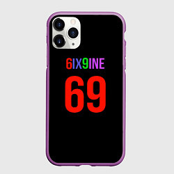 Чехол iPhone 11 Pro матовый 6ix9ine logo, цвет: 3D-фиолетовый