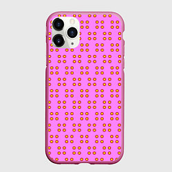 Чехол iPhone 11 Pro матовый Паттерн точечный, цвет: 3D-малиновый