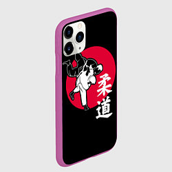 Чехол iPhone 11 Pro матовый Дзюдо - боевое искусство, цвет: 3D-фиолетовый — фото 2