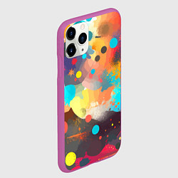 Чехол iPhone 11 Pro матовый Акварельная абстракция - нейросеть, цвет: 3D-фиолетовый — фото 2
