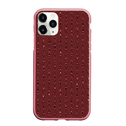 Чехол iPhone 11 Pro матовый Тёмно-красный волнистые линии, цвет: 3D-баблгам