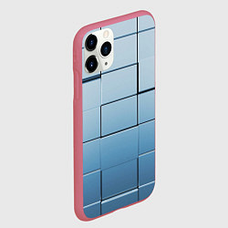 Чехол iPhone 11 Pro матовый Текстура кубы выпуклые, цвет: 3D-малиновый — фото 2