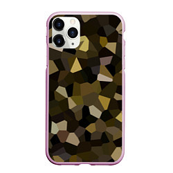 Чехол iPhone 11 Pro матовый Мозаика оливковых оттенков, цвет: 3D-розовый