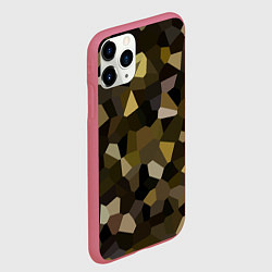Чехол iPhone 11 Pro матовый Мозаика оливковых оттенков, цвет: 3D-малиновый — фото 2