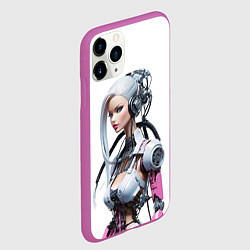 Чехол iPhone 11 Pro матовый Cyber warrior Barbie - ai art fantasy, цвет: 3D-фиолетовый — фото 2