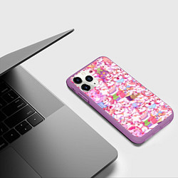 Чехол iPhone 11 Pro матовый Стикеры вконтакте собака, цвет: 3D-фиолетовый — фото 2