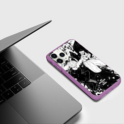 Чехол iPhone 11 Pro матовый Годжо против Сукуны - Магическая битва, цвет: 3D-фиолетовый — фото 2
