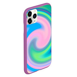 Чехол iPhone 11 Pro матовый Абстракция спиральная, цвет: 3D-фиолетовый — фото 2