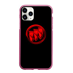 Чехол iPhone 11 Pro матовый Buick red logo, цвет: 3D-малиновый