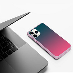 Чехол iPhone 11 Pro матовый Абстрактный градиент, цвет: 3D-розовый — фото 2