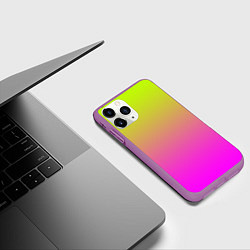 Чехол iPhone 11 Pro матовый Градиент яркий, цвет: 3D-фиолетовый — фото 2