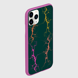 Чехол iPhone 11 Pro матовый Молнии на изумрудном, цвет: 3D-фиолетовый — фото 2