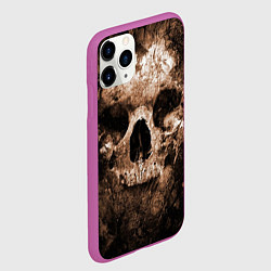 Чехол iPhone 11 Pro матовый Wood skull, цвет: 3D-фиолетовый — фото 2