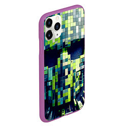 Чехол iPhone 11 Pro матовый Cyber face - ai art fantasy, цвет: 3D-фиолетовый — фото 2