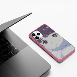 Чехол iPhone 11 Pro матовый Sousou no Frieren Ферн cute face, цвет: 3D-малиновый — фото 2