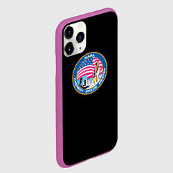 Чехол iPhone 11 Pro матовый NASA usa logo, цвет: 3D-фиолетовый — фото 2