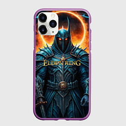Чехол iPhone 11 Pro матовый Elden Ring рыцарь в черном, цвет: 3D-фиолетовый