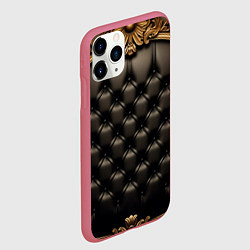 Чехол iPhone 11 Pro матовый Лакшери текстура из натуральной кожи, цвет: 3D-малиновый — фото 2