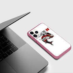 Чехол iPhone 11 Pro матовый Ducati Panigale V4 shark, цвет: 3D-малиновый — фото 2