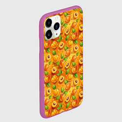 Чехол iPhone 11 Pro матовый Сочные сладкие абрикосы паттерн, цвет: 3D-фиолетовый — фото 2