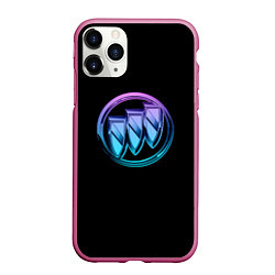 Чехол iPhone 11 Pro матовый Buick logo neon, цвет: 3D-малиновый