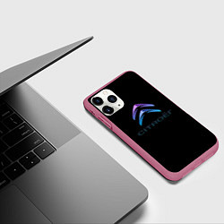Чехол iPhone 11 Pro матовый Citroen logo neon, цвет: 3D-малиновый — фото 2