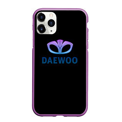 Чехол iPhone 11 Pro матовый Daewoo logo neon, цвет: 3D-фиолетовый