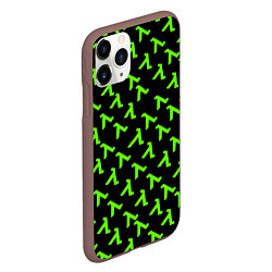 Чехол iPhone 11 Pro матовый Half life green logo, цвет: 3D-коричневый — фото 2