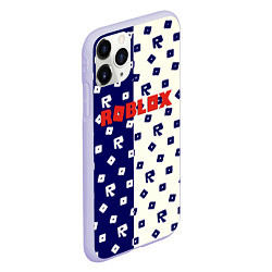 Чехол iPhone 11 Pro матовый Roblox pattern, цвет: 3D-светло-сиреневый — фото 2