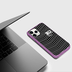 Чехол iPhone 11 Pro матовый Thirty Seconds to Mars pattern optic, цвет: 3D-фиолетовый — фото 2