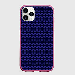 Чехол iPhone 11 Pro матовый Паттерн изнаночная вязка, цвет: 3D-малиновый
