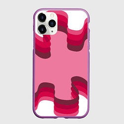 Чехол iPhone 11 Pro матовый Музыкальная линия, цвет: 3D-фиолетовый