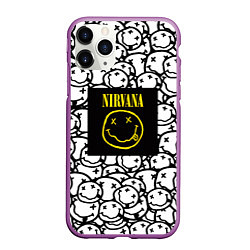 Чехол iPhone 11 Pro матовый Nirvana rock pattern, цвет: 3D-фиолетовый