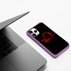 Чехол iPhone 11 Pro матовый Left 4 Dead logo красный, цвет: 3D-фиолетовый — фото 2