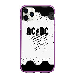 Чехол iPhone 11 Pro матовый AC DC текстура рок, цвет: 3D-фиолетовый