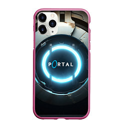 Чехол iPhone 11 Pro матовый Portal logo game, цвет: 3D-малиновый